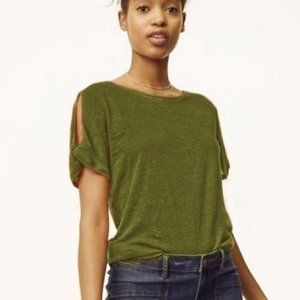Loft Linen Twist Sleeve Tee